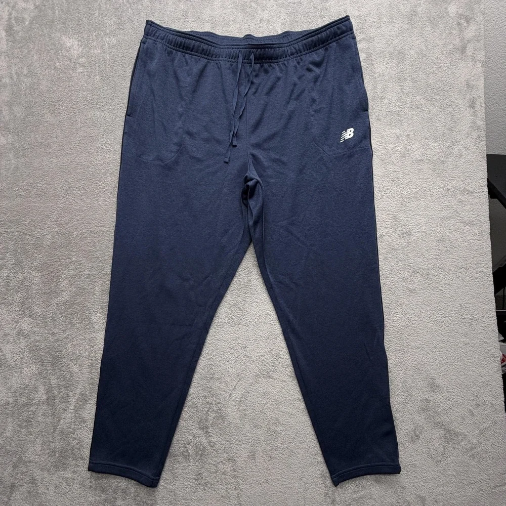 New Balance Pants Mens 2XL Blue Jogger French Terry Elastic Waist Pockets